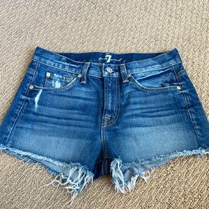 7 for all Mankind cutoff denim shorts
